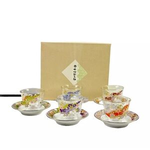 Japanese Glass tea cup and Ceramic saucer Tea set NEW